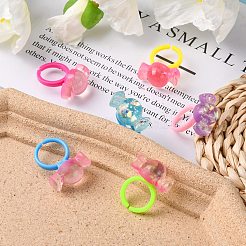 Acrylic Cuff Finger Rings&nbsp;RJEW-JR00272-M