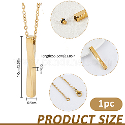 304 Stainless Steel Twisted Rectangle Pendant Urn Ashes Necklaces&nbsp;NJEW-WH0036-029G