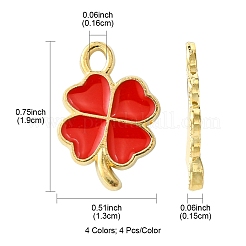 16Pcs 4 Colors Rack Plating Alloy Enamel Pendants&nbsp;ENAM-FS0001-76