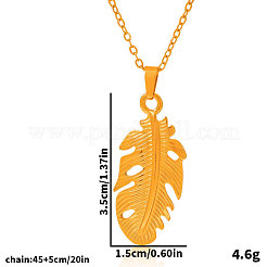 304 Stainless Steel Leaf Pendant Necklaces for Women&nbsp;DL2370-1
