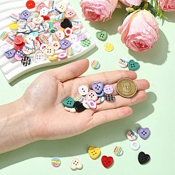 200Pcs Resin Buttons&nbsp;BUTT-CJ0001-06