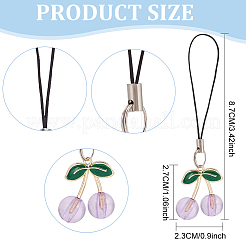 12Pcs Cell Phone Strap Charm 3D Cherry Acrylic Charm Hanging Keychain for Women&nbsp;HJEW-PH01851