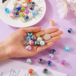 28Pcs 11 Colors Stripe Resin Beads&nbsp;RESI-TA0001-75