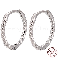 Anti-Tarnish Unisex Rhodium Plated 925 Sterling Silver Hoop Earrings&nbsp;EJEW-AA00271-06P