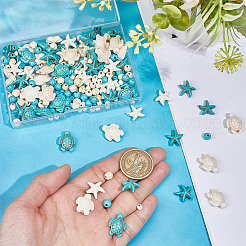 128Pcs 8 Styles Synthetic Turquoise Beads&nbsp;TURQ-HY0001-11