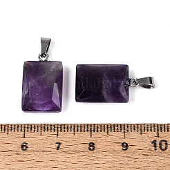 Natural Amethyst Pendants&nbsp;G-N349-17P-02