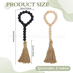 4Pcs 2 Colors Wood Pendant Decorations&nbsp;HJEW-PH02018