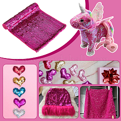 Polyester & PET Reversible Sequin Fabric&nbsp;DIY-WH0453-78A
