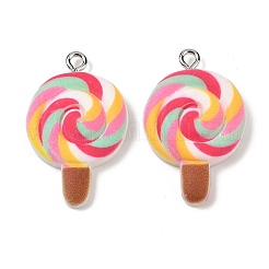 Spray Painted Opaque Resin Pendants&nbsp;RESI-F061-08