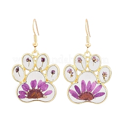 Alloy & Dried Flower Dangle Earrings&nbsp;AL-Z001-06G