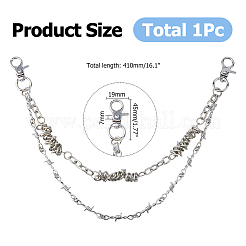 1Pc Zinc Alloy Thorn Double Layer Chain Belts for Pants&nbsp;HJEW-HS0001-09