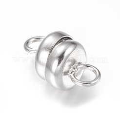 Column Brass Magnetic Clasps with Loops&nbsp;X-KK-M064-P-NR