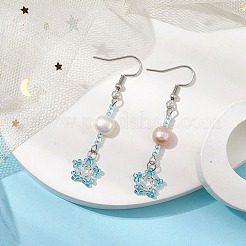 Natural Pearl Dangle Earrings&nbsp;EJEW-MZ00120-02