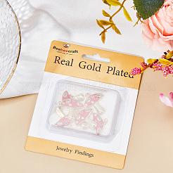 6Pcs Autumn Theme Real 18K Gold Plated Brass Micro Pave Cubic Zirconia Pendants&nbsp;ZIRC-BBC0002-34