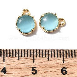 Flat Round Brass Charms&nbsp;KK-D024-03C-G