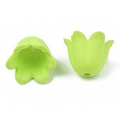 Rubberized Style Opaque Acrylic Bead Caps&nbsp;ACRP-T010-01D