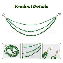 ABS Plastic Pearl Round Bead with Iron Christmas Trees Decoration&nbsp;HJEW-PH02600