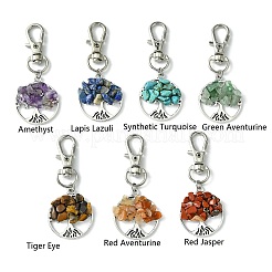 Flat Round with Tree of Life Tibetan Style Alloy Pendant Decorations&nbsp;HJEW-JM01743-01