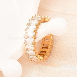 304 Stainless Steel Micro Pave Cubic Zirconia Finger Rings&nbsp;RJEW-D336-11G