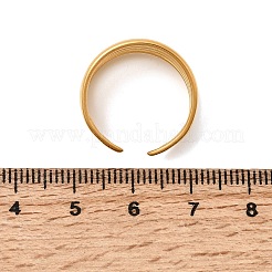 304 Stainless Steel Wide Band Cuff Open Rings for Women&nbsp;RJEW-L342-03G