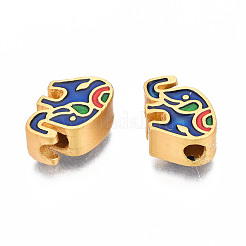 Rack Plating Alloy Enamel Beads&nbsp;ENAM-N056-027-B01