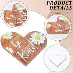 Wooden Heart Shaped Blessed Sign Ornaments&nbsp;AJEW-WH20019-83B