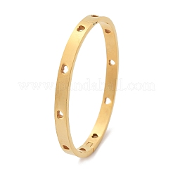 Hollow Heart 304 Stainless Steel Bangles for Women&nbsp;BJEW-Z092-11G