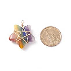 Chakra Natural Mixed Stone Pendants&nbsp;PALLOY-JF01878-02