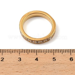 304 Stainless Steel Clear Cubic Zirconia Finger Rings for Women&nbsp;RJEW-Z143-01G-01