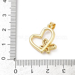 Brass Micro Pave Cubic Zirconia Pendants&nbsp;KK-D317-084G