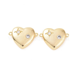 Brass Micro Pave Cubic Zirconia Connector Charms&nbsp;KK-E068-VC153