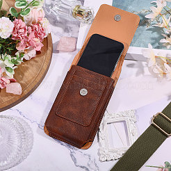 Rectangle Cowhide Mobile Phone Waist Belt Pouches&nbsp;AJEW-WH0596-953B
