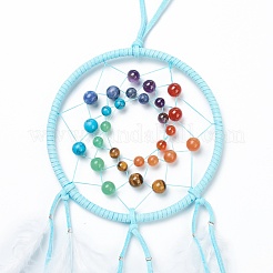 Synthetic & Natural Mixed Stone Pendant Decorations&nbsp;AJEW-I059-11F