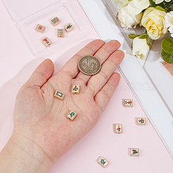 13Pcs 13 Styles Mahjong Alloy Enanel Beads&nbsp;FIND-DR0002-11