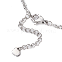 2Pcs 2 Colors 304 Stainless Steel Singapore Chain Bracelet Makings&nbsp;AJEW-JB01322