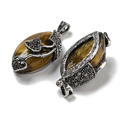 Natural Tiger Eye Horse Eye Pendants&nbsp;G-F766-01AS-08