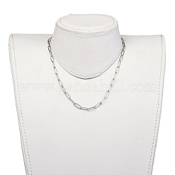 Non-Tarnish 304 Stainless Steel Paperclip Chain Necklaces&nbsp;NJEW-JN02667