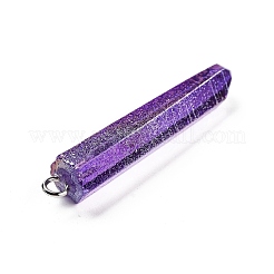 Electroplated Natural Quartz Pendants&nbsp;G-P315-B01-01P