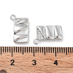 Brass Micro Pave Clear Cubic Zirconia Charms&nbsp;KK-F871-42P