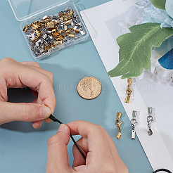 40Pcs 2 Colors Ion Plating(IP) 304 Stainless Steel Lobster Claw Clasps with Cord Ends&nbsp;STAS-PH0006-94
