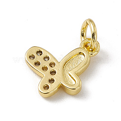 Brass Micro Pave Clear Cubic Zirconia Butterfly Charms&nbsp;ZIRC-F132-92G