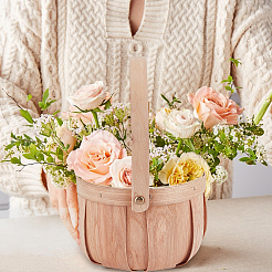 Wooden Apple Flower Baskets with Handle&nbsp;AJEW-GA0009-57