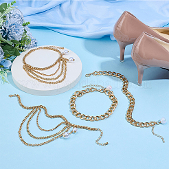 4Pcs 2 Styles Alloy Multi-Layered Shoelaces Chain&nbsp;AJEW-PH0007-80G
