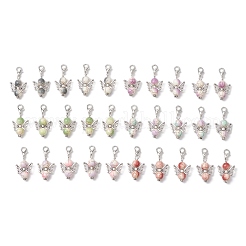 30Pcs 6 Colors Synthetic Turquoise Angel Pendant Decoration&nbsp;HJEW-JM02812