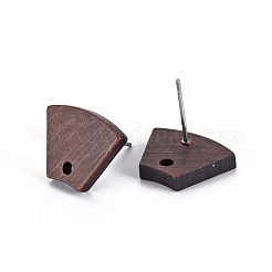 Walnut Wood Stud Earring Findings&nbsp;WOOD-S054-48