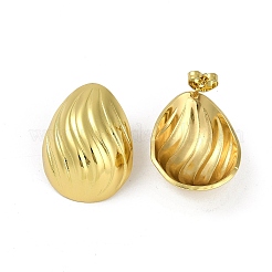 PVD Vacuum Plating 201 Stainless Steel Teardop Stud Earrings for Women&nbsp;EJEW-F345-06G
