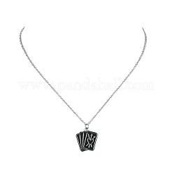 Gothic Style Pentagram/Coffin/Book Alloy Enamel Pendant Necklaces&nbsp;NJEW-JN04362
