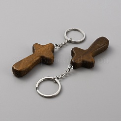 Natural Wood Pendant Keychain&nbsp;KEYC-WH0027-107A