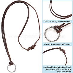 Alloy Cowhide Leather Cords Neck Cord&nbsp;AJEW-WH20004-31A