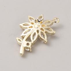 5Pcs Brass Micro Pave Cubic Zirconia Pendants&nbsp;FIND-WH0148-118G